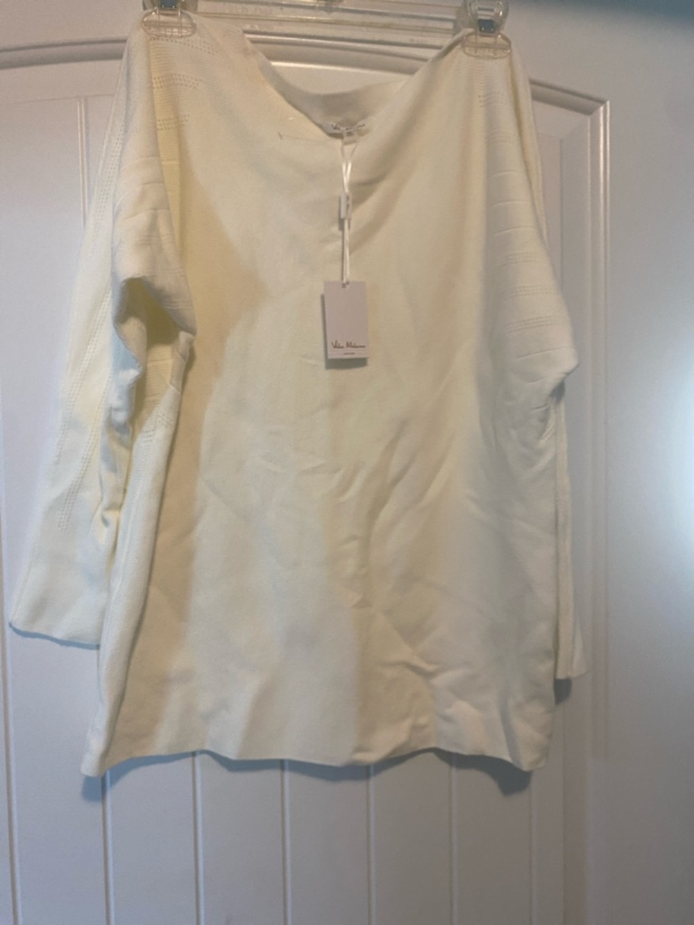 Milano Cream Lightweight Knit Top with Subtle Texture